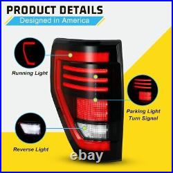 Smoke LED Tail Lights for 2009-2014 Ford F150 Pickup Rear Brake Lamp Sequential