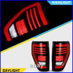 Smoke LED Tail Lights for 2009-2014 Ford F150 Pickup Rear Brake Lamp Sequential
