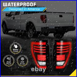 Smoke LED Tail Lights for 2009-2014 Ford F150 Pickup Rear Brake Lamp Sequential
