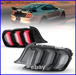 Smoke LED Tail Lights for 2015-2023 Ford Mustang Sequential Turn Signal Lamps