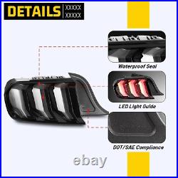 Smoke LED Tail Lights for 2015-2023 Ford Mustang Sequential Turn Signal Lamps Smoke LED Tail Lights for 2015-2023 Ford Mustang Sequential Turn Signal Lamps
