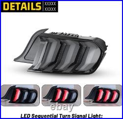 Smoke LED Tail Lights for 2015-2023 Ford Mustang Sequential Turn Signal Lamps