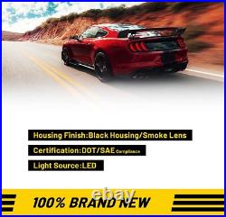 Smoke LED Tail Lights for 2015-2023 Ford Mustang Sequential Turn Signal Lamps