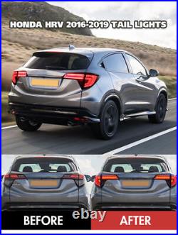 Smoke LED Tail Lights for Honda HR-V 2016-2022 Sequential Animation Rear Lamps