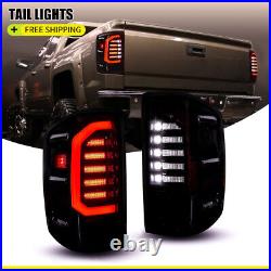 Smoke Lens LED Tail Lights For 2014-2018 Chevy Silverado 1500 2500 Black Lamps