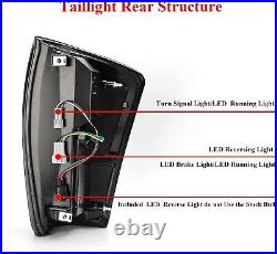 Smoke Lens LED Tail Lights For 2014-2018 Chevy Silverado 1500 2500 Black Lamps