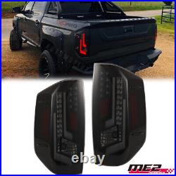 Smoke Pair LED DRL Tail Lights For 2014-2021 Toyota Tundra Rear Brake Lamps L &R