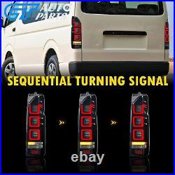 Smoke Red V3 3D Full LED Tail Lights for 04-20 Toyota Hiace Van taillights