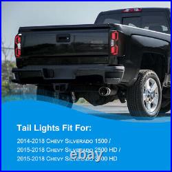 Smoke Sequential LED Tail Lights For 2014-2018 Chevy Silverado 1500 2500 3500