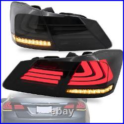 Smoke/Tinted LED Tail Lights Rear Brake Lamp For 2013-15 Honda Accord Sequential
