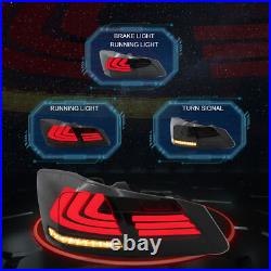 Smoke/Tinted LED Tail Lights Rear Brake Lamp For 2013-15 Honda Accord Sequential