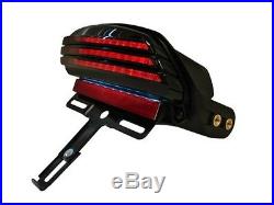 Smoke Tri-Bar Fender LED Tail Light +Bracket For Harley Softail FXST FXSTB FXSTC
