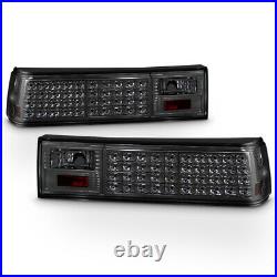 Smoked 1987-1993 Ford Mustang Full LED Tail Lights Lamps Aftermarket Left+Right