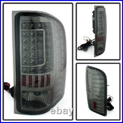 Smoked 2007-2013 Chevy Silverado C Shape LED Tail Lights Lamp Left+RIght 07-13