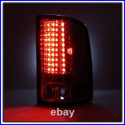 Smoked 2007-2013 GMC Sierra Lumileds LED Tail Lights Rear Brake Lamps Left+Right