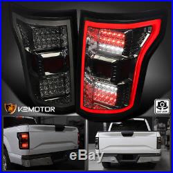 Smoked 2015-2017 Ford F150 Rear Brake Full LED Tail Lights withLED Daytime Tube