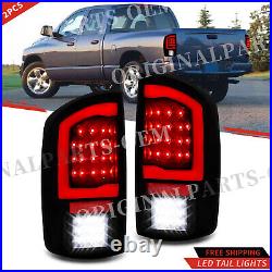 Smoked Black For 2002 2003-2006 Dodge Ram 1500 2500 3500 LED Tail Lights Red DRL