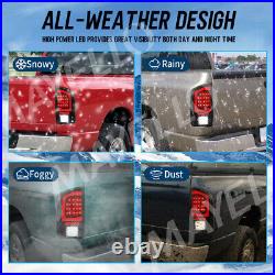 Smoked Black For 2002 2003-2006 Dodge Ram 1500 2500 3500 LED Tail Lights Red DRL