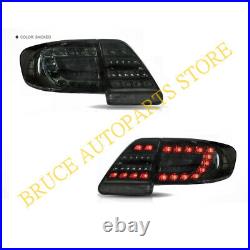 Smoked Black LED Tail Lights Rear Brake Lamps Kit For Toyota Corolla 2011-2013