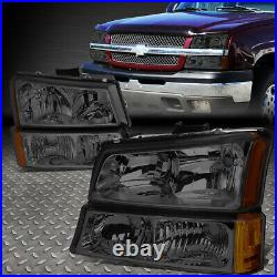 Smoked Clear Headlight+bumper+black Tinted Led Tail Light For 03-07 Silverado