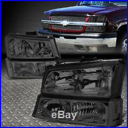 Smoked Headlight+clear Bumper+black Tinted Led Tail Light For 03-07 Silverado