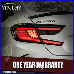 Smoked LED Tail Lights Assembly For Honda Accord 2018-2022 Sequential Signal