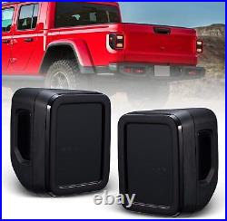 Smoked LED Tail Lights Fit for 2020 2021 Jeep Gladiator, JT Tail Lamp Rear Back