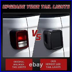 Smoked LED Tail Lights Fit for 2020 2021 Jeep Gladiator, JT Tail Lamp Rear Back