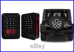 Smoked LED Tail Lights For 2007-2017 Jeep Wrangler JK New Free Shipping USA