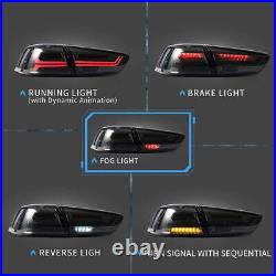 Smoked LED Tail Lights For 2008-2017 Mitsubishi Lancer/EVO withSequential Signal