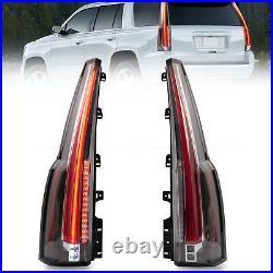 Smoked LED Tail Lights For 2015-2020 Chevrolet Tahoe Suburban Rear Lamps pair
