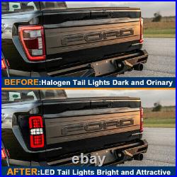 Smoked LED Tail Lights For Ford F150 2009-2014 Pickup Rear Brake Parking Lamps