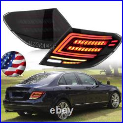 Smoked LED Tail Lights For Mercedes Benz W204 C200 C250 C300 2007 2008 2009-2014