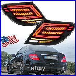 Smoked LED Tail Lights For Mercedes Benz W204 C200 C250 C300 2007-2012 2013 2014