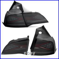 Smoked LED Tail Lights Sequential Turn Assembly For 2017-2023 Tesla Model 3 / Y
