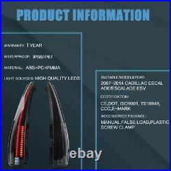 Smoked LED Tail Lights for Cadillac Escalade / ESV 2007-2014 Assembly Rear Lamp