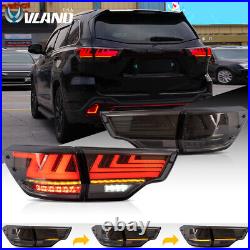 Smoked LED Tail Lights withSequential Indicator For 2014-19 Toyota Highlander Lamp