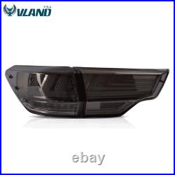 Smoked LED Tail Lights withSequential Indicator For 2014-19 Toyota Highlander Lamp