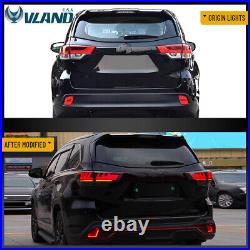 Smoked LED Tail Lights withSequential Indicator For 2014-19 Toyota Highlander Lamp