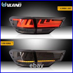 Smoked LED Tail Lights withSequential Indicator For 2014-19 Toyota Highlander Lamp