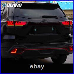 Smoked LED Tail Lights withSequential Indicator For 2014-19 Toyota Highlander Lamp