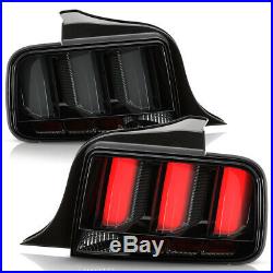 Smoked LED Tube Sequential Signal Tail Lights Lamps For 2005-2009 Ford Mustang