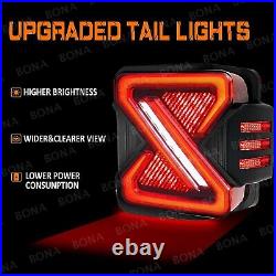 Smoked Lens LED Tail Lights Turn Signal Lamps For 2007-2018 Jeep Wrangler JK