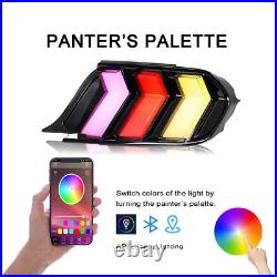 Smoked Lens RGB LED Tail Lights Assembly for 2015-23 Ford Mustang S550