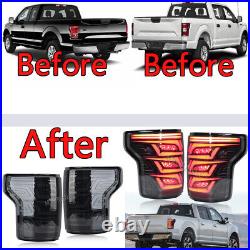 Smoked Pair LED Tail Lights Start Up Animation For Ford F150 2015 2016 17-2020