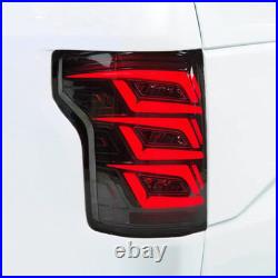 Smoked Pair LED Tail Lights Start Up Animation For Ford F150 2015 2016 17-2020