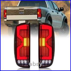 Smoked Tail Lights For Ford Ranger 2012-2021 LED Sequential Rear Lamp Assembly