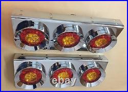 Stainless Base 24v Led Lights Chrome Hamburger Rear Lamps Lorry Truck Trailer