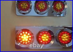 Stainless Base 24v Led Lights Chrome Hamburger Rear Lamps Lorry Truck Trailer