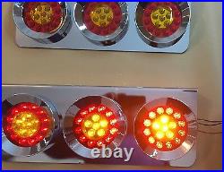 Stainless Base 24v Led Lights Chrome Hamburger Rear Lamps Lorry Truck Trailer